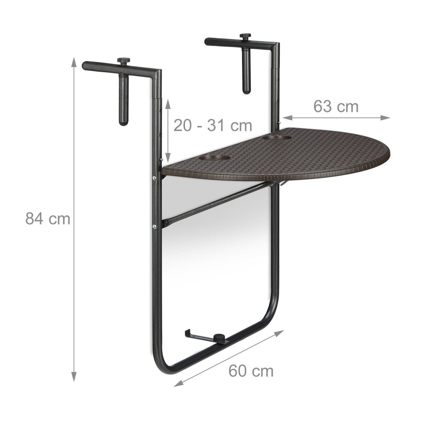 Hanging balcony table BASTIAN