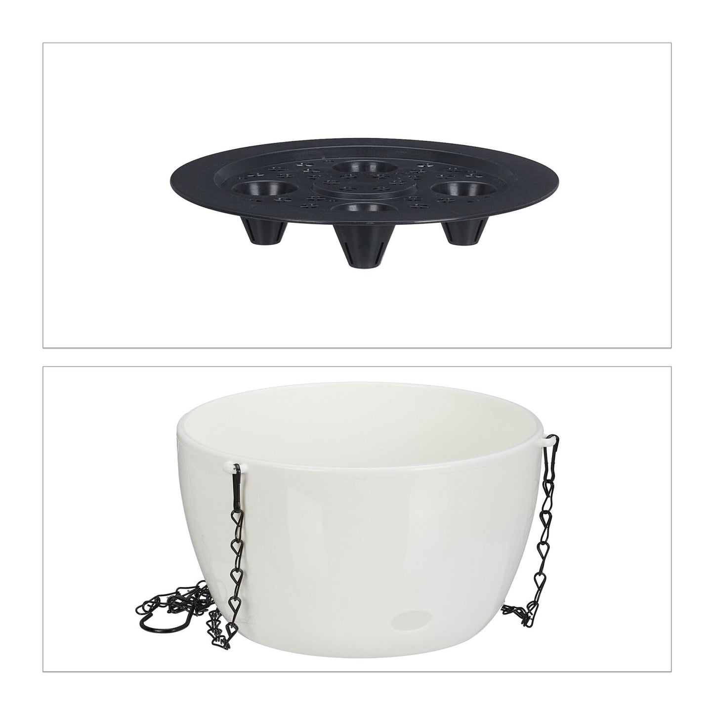Hanging baskets with water containers set of 3