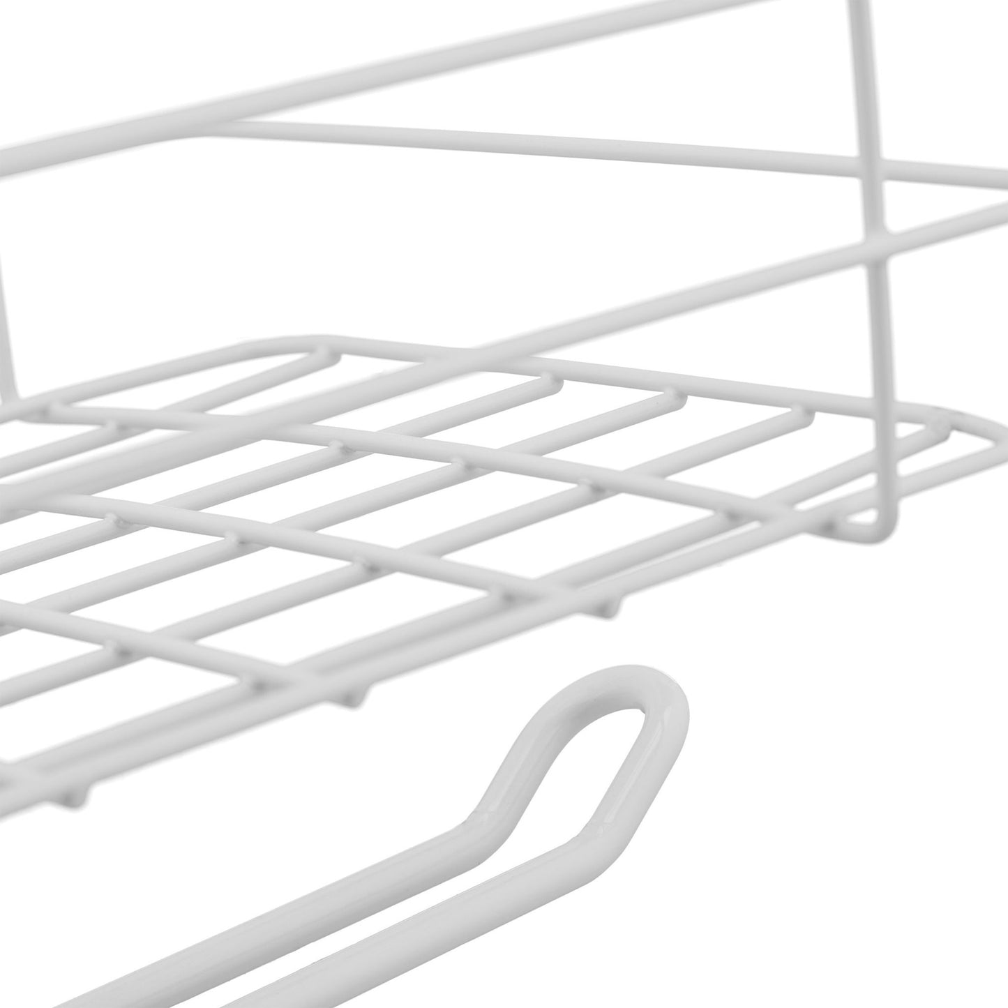 Hanging basket with holder for paper towels