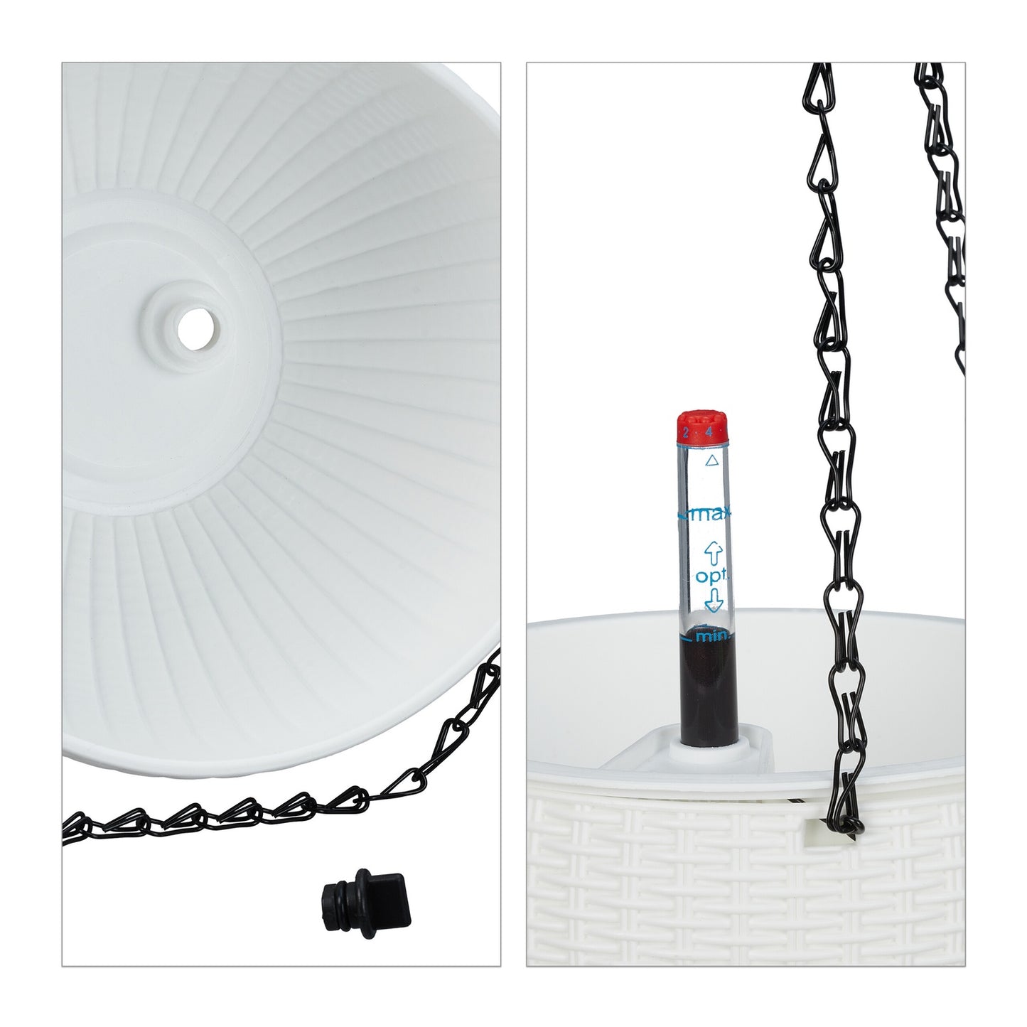 Hanging basket with water container set of 2