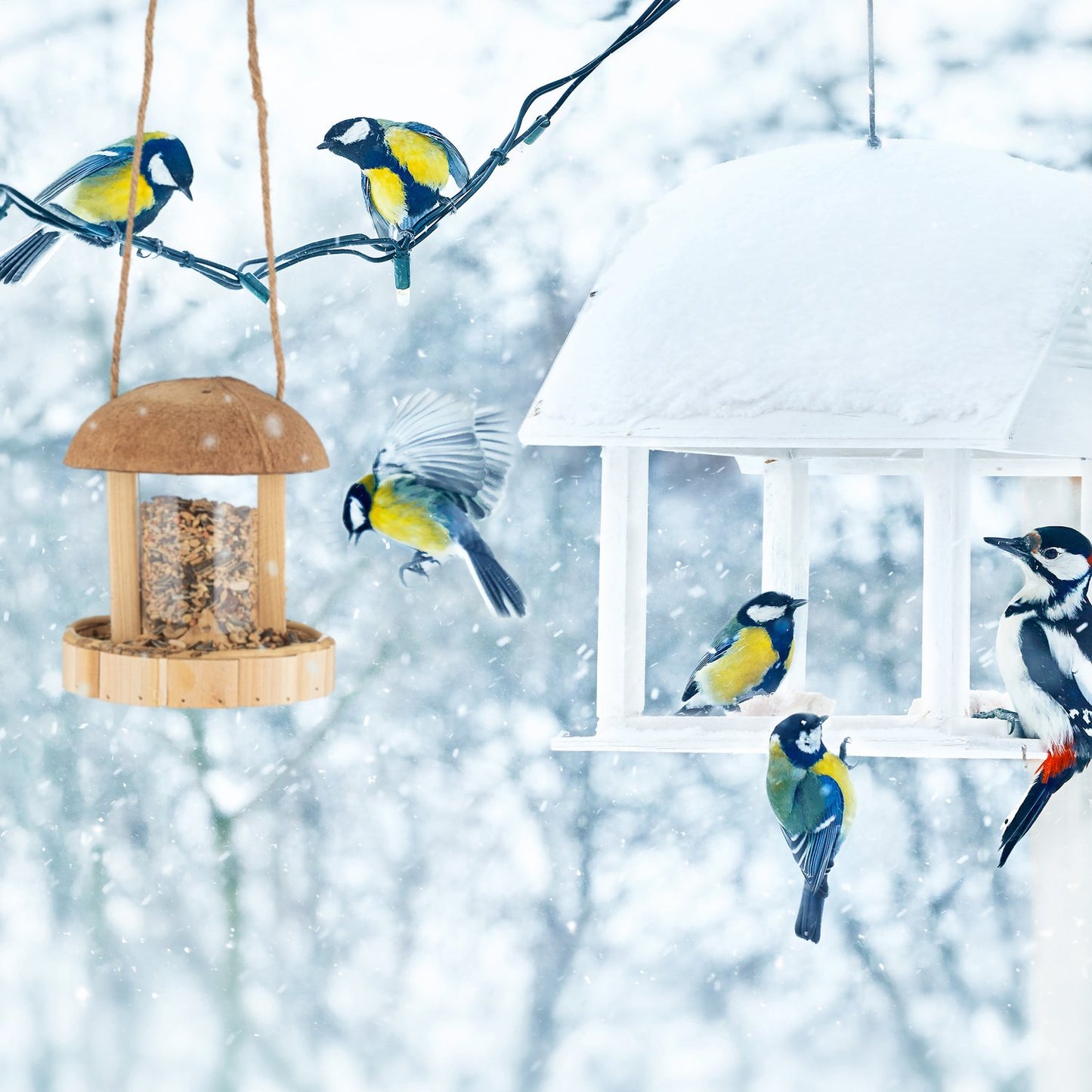 Hanging bird feeder