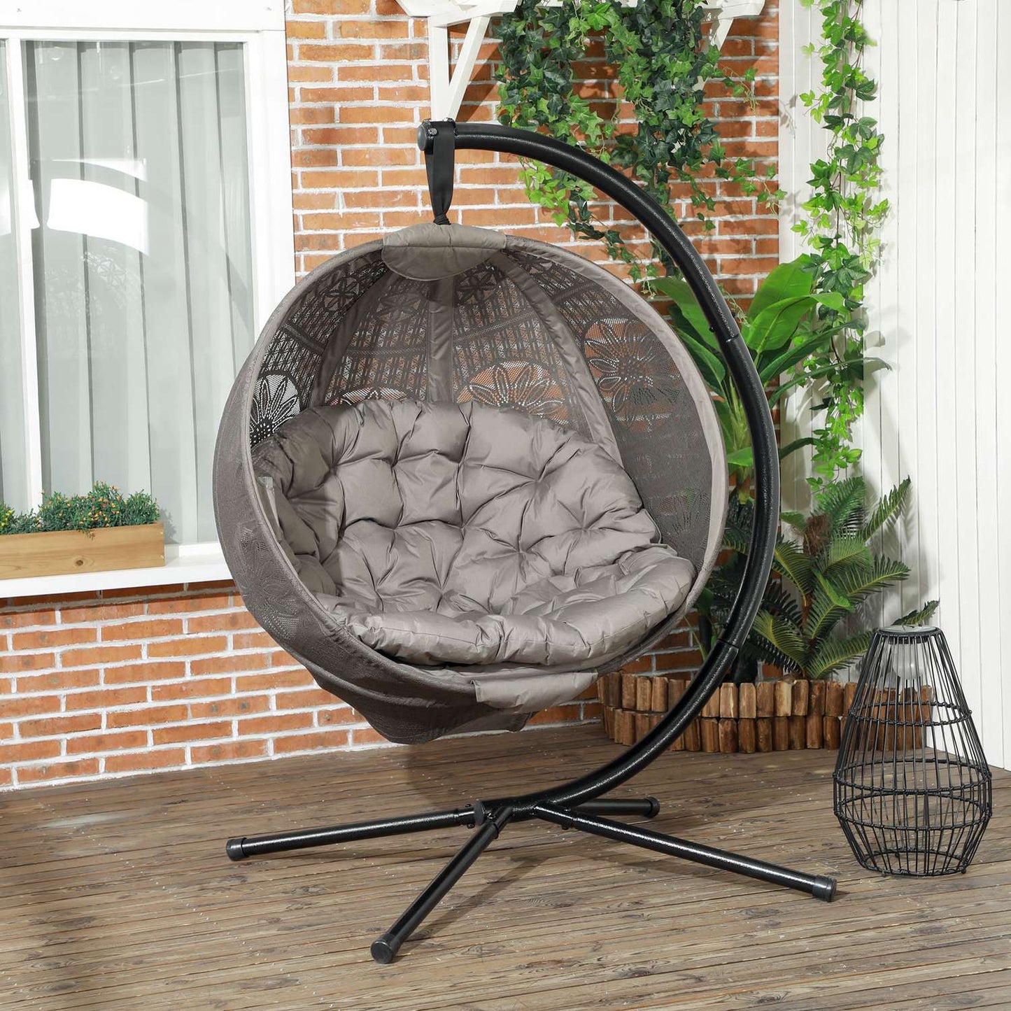 Hammock swing with cushion, foldable polyester, 120 kg capacity