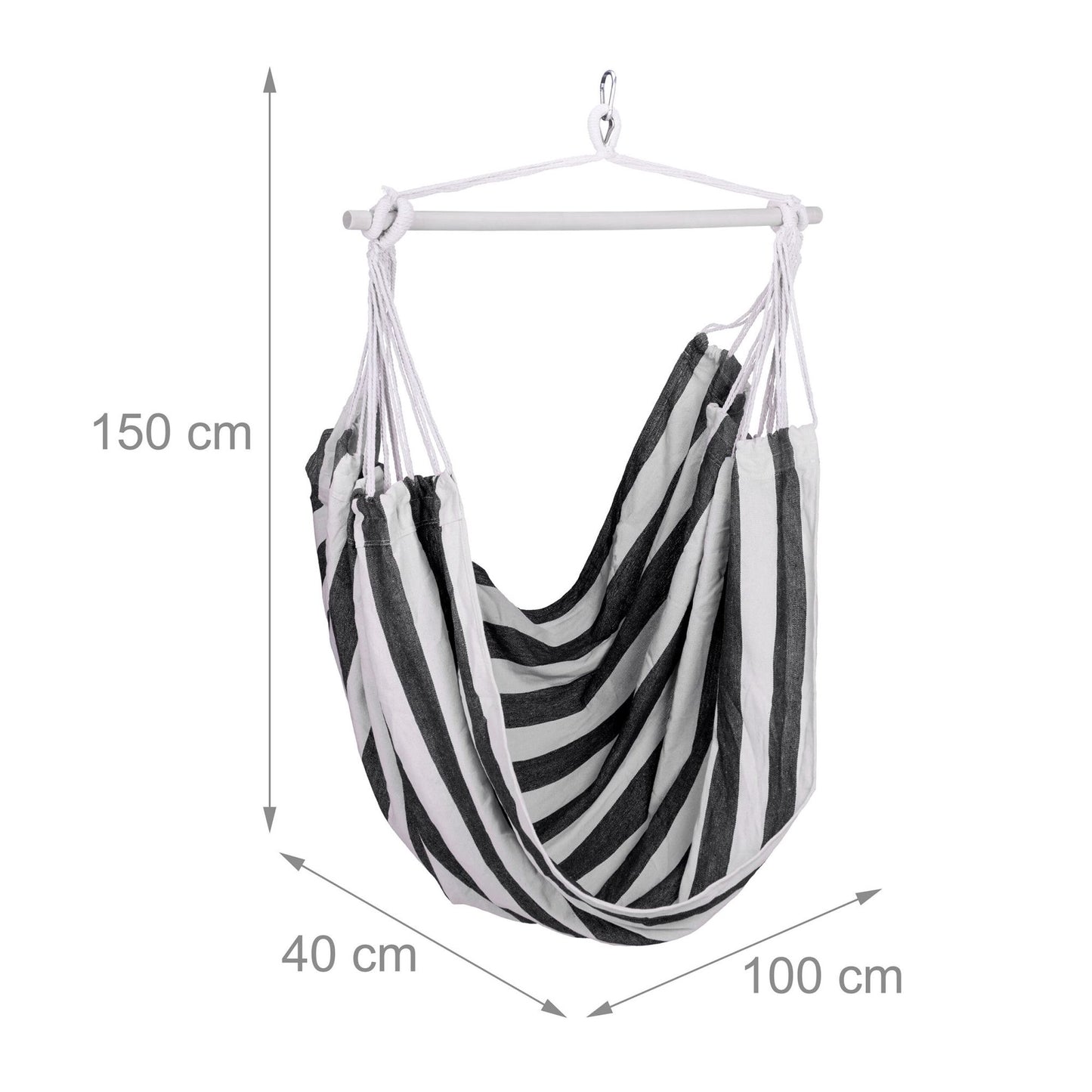 Hanging chair with stripes