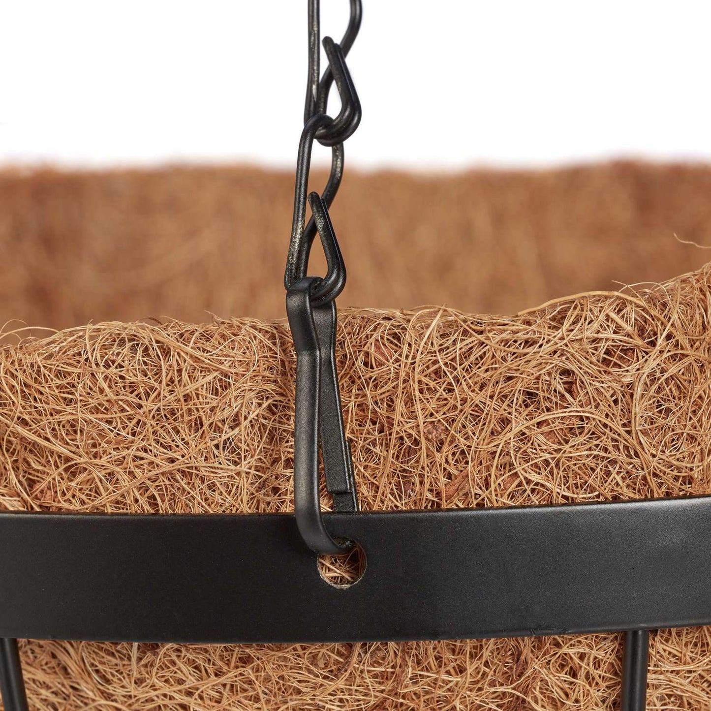 Hanging flower basket with 3 baskets made of coconut fiber