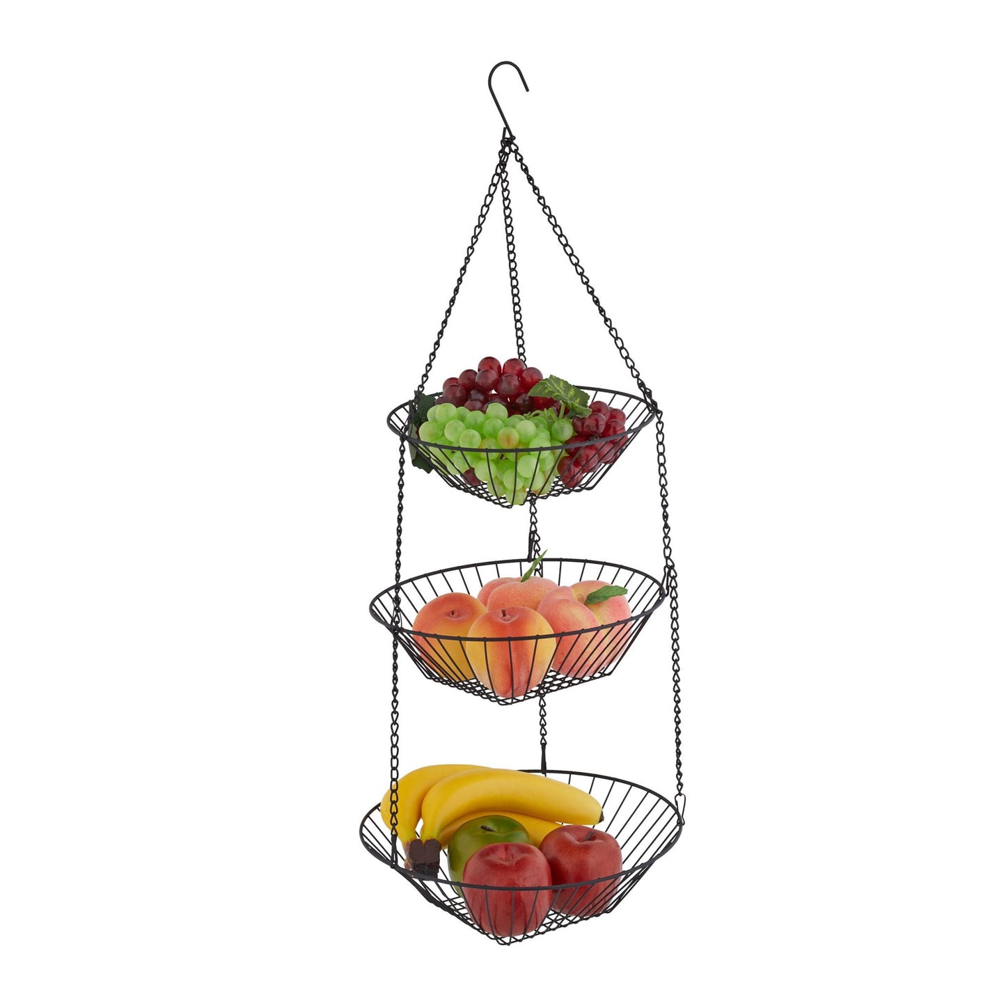 Hanging fruit basket in black