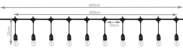 Hanging garden garland 5m 24V IP44