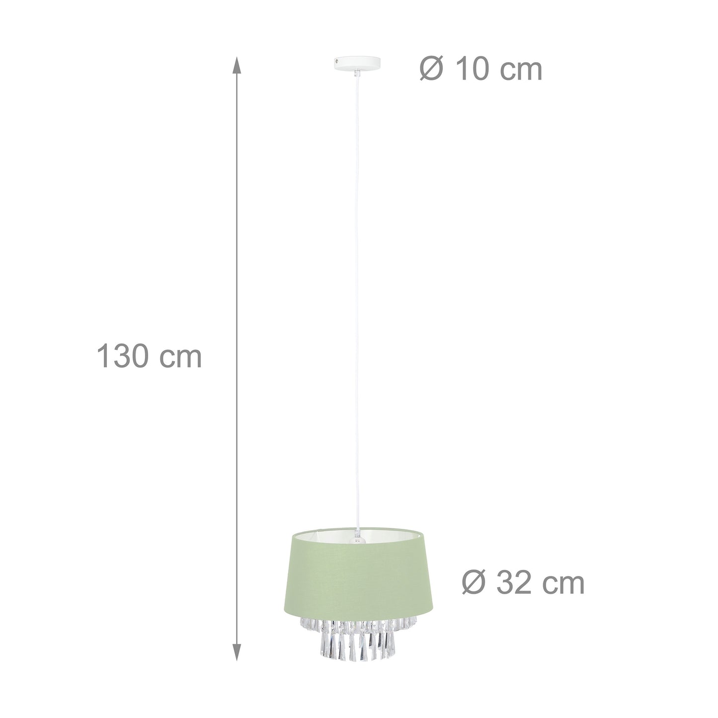 Hanging lamp Fabric with crystals