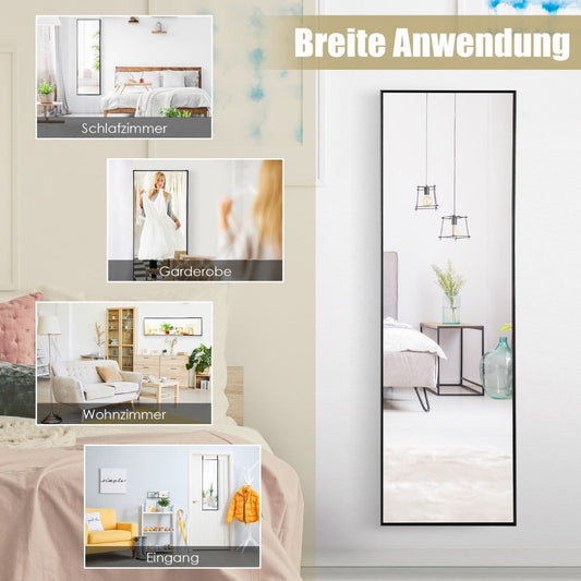 Hanging mirror full-length mirror with frame 120 x 37 x 2 cm black