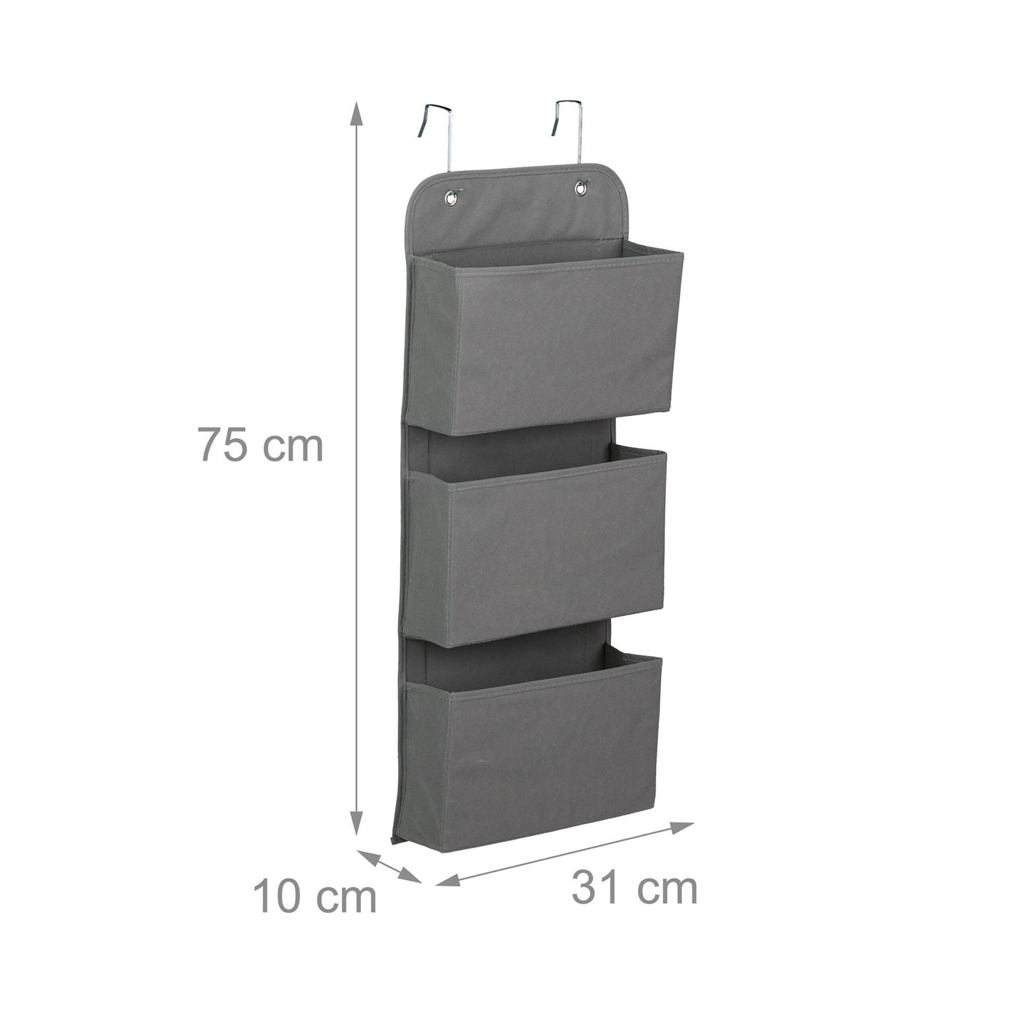 Hanging organizer with 3 compartments