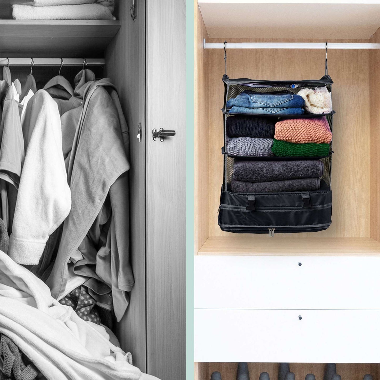 Hanging travel organizer 4 compartments