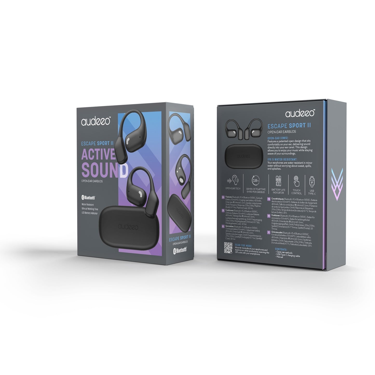 Headphones Sport TWS Escape Black