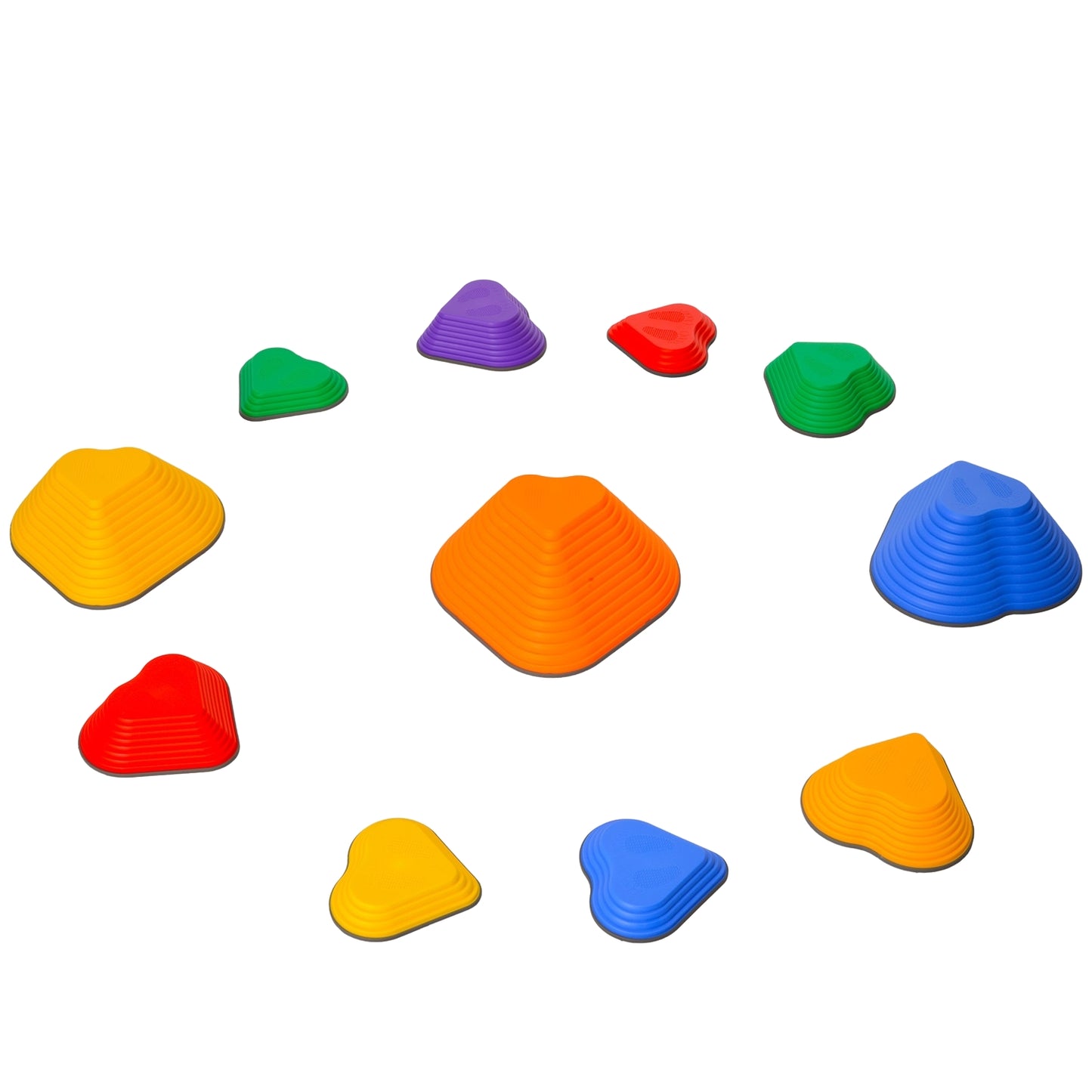 Heart Shaped River Rocks - 11 Pcs, Colorful, Non-Slip, 3-8 Years