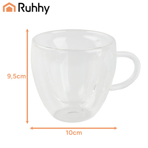 Heart-Shaped Thermal Glass, 240ml, Double-Walled