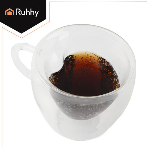 Heart-Shaped Thermal Glass, 240ml, Double-Walled