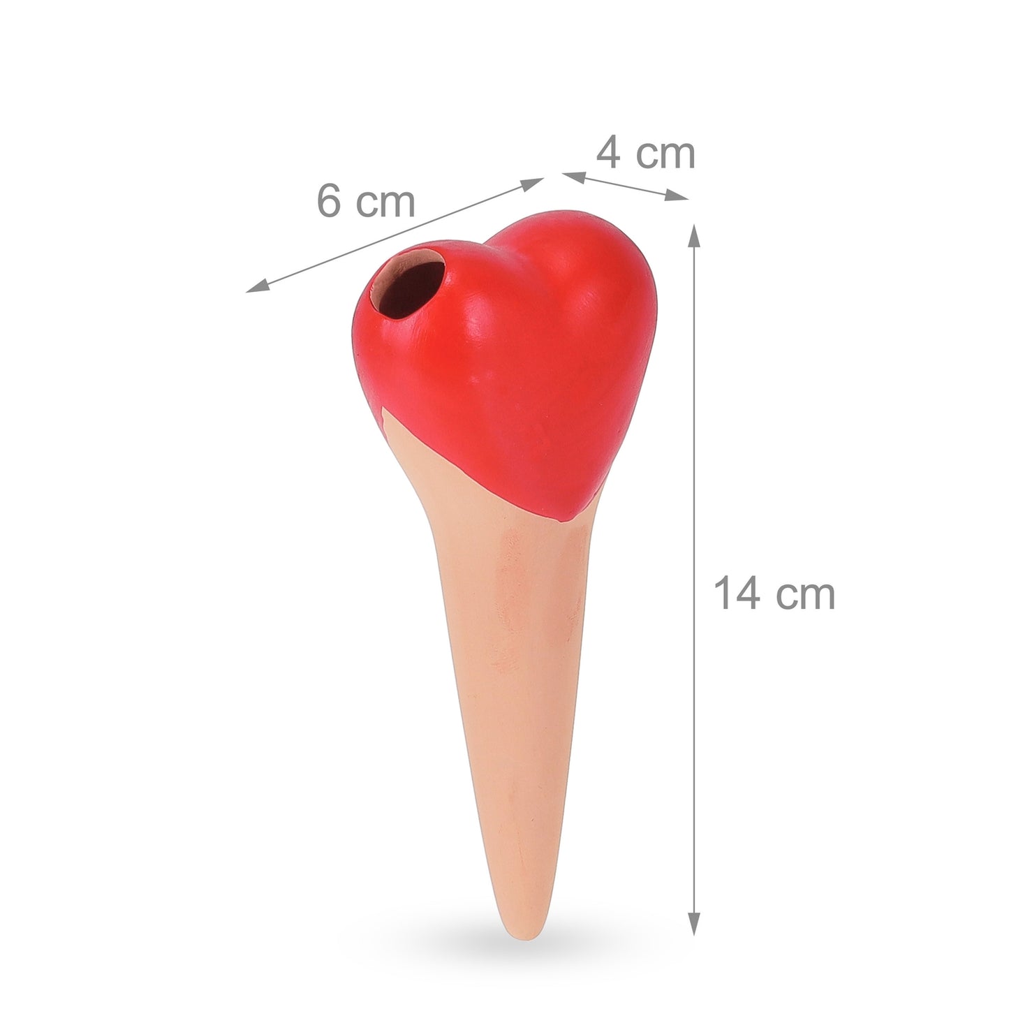 Heart of clay cone - 4 pcs