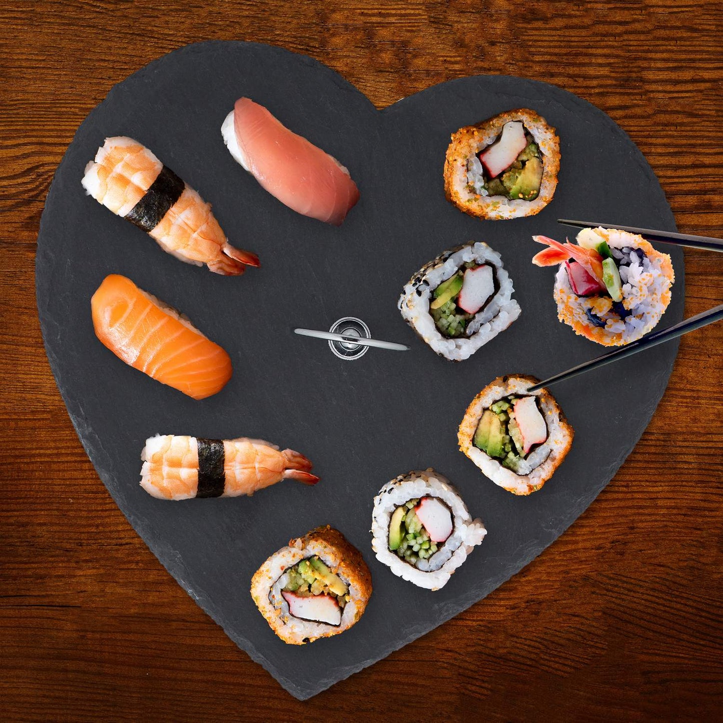 Heart-shaped slate plate