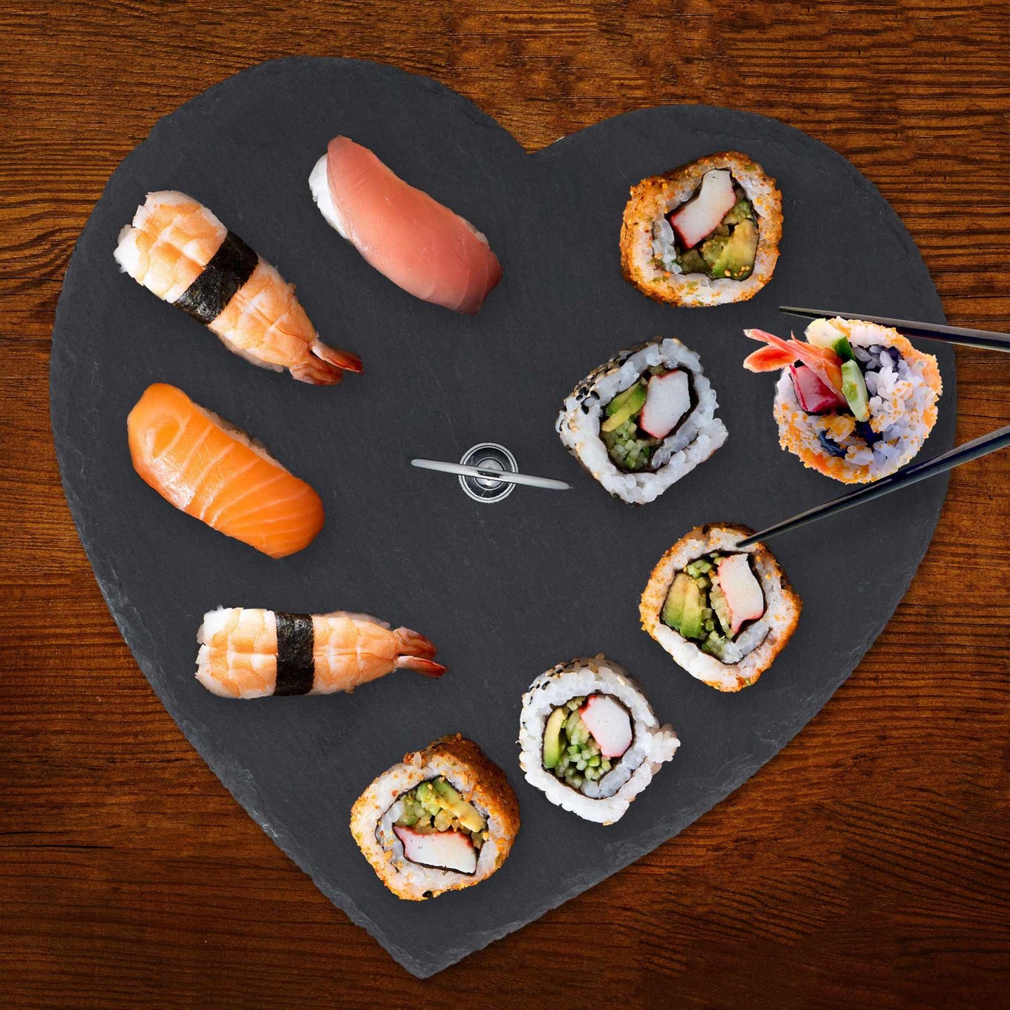 Heart-shaped slate plate