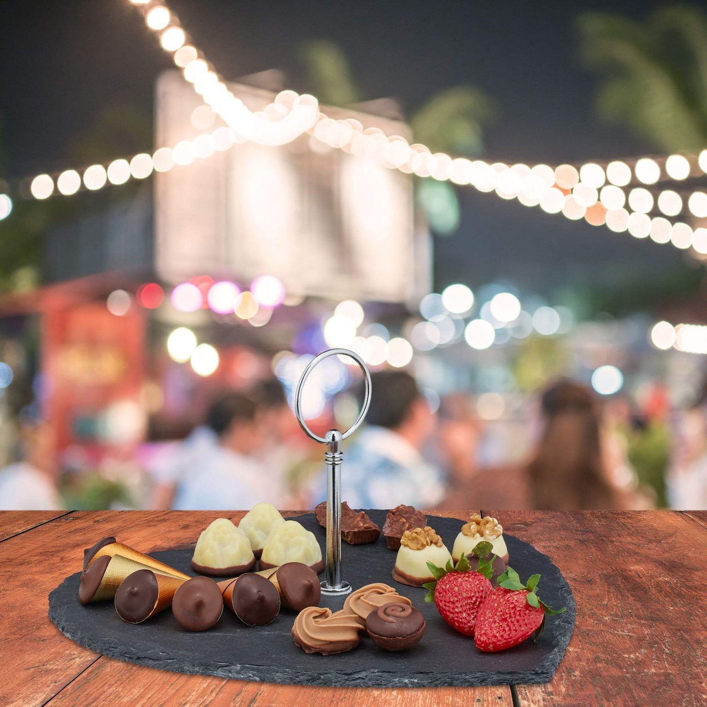 Heart-shaped slate plate