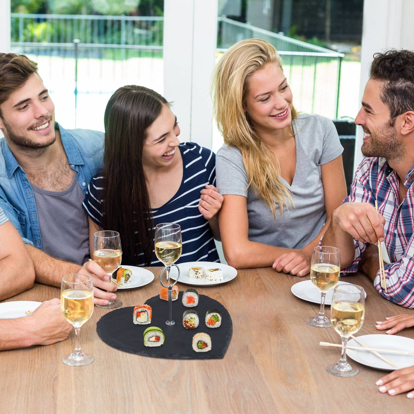 Heart-shaped slate plate