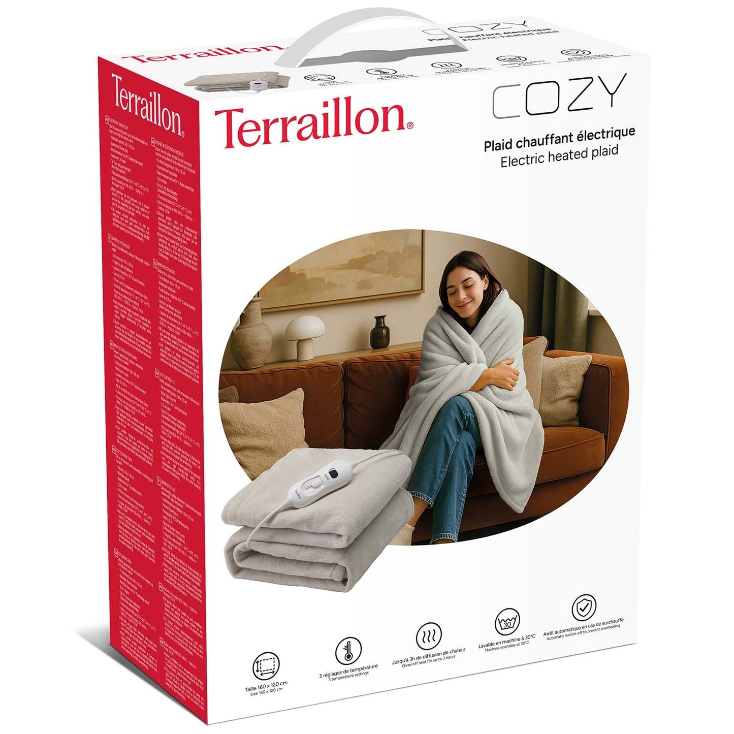 Heated Blanket 160x120cm Light Grey