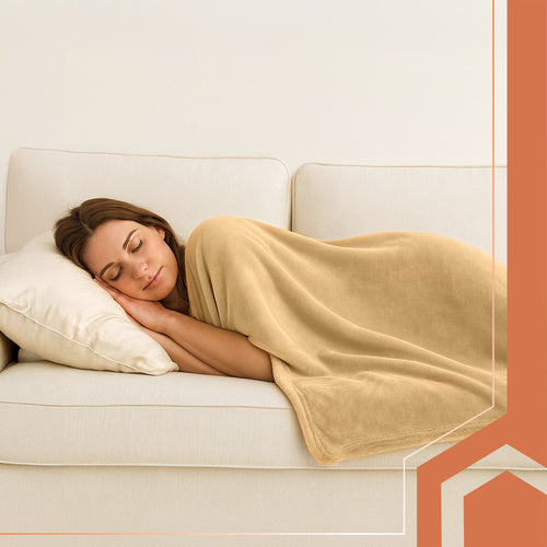 Heated Electric Blanket, USB-Powered, 160x90 cm, Beige