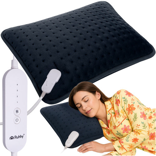 Heated Electric Pillow, 60x38 cm, 4 Temp Levels