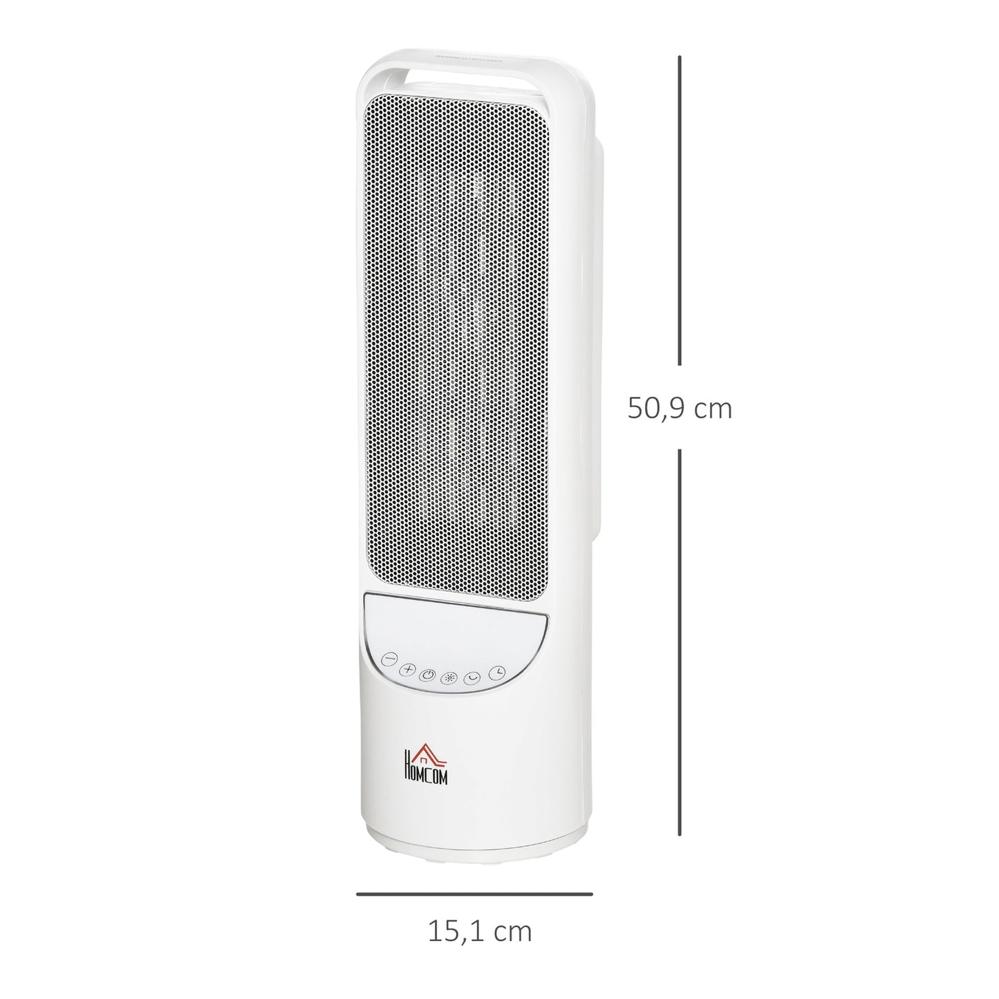 2000W ceramic tower heater, remote control & timer, white