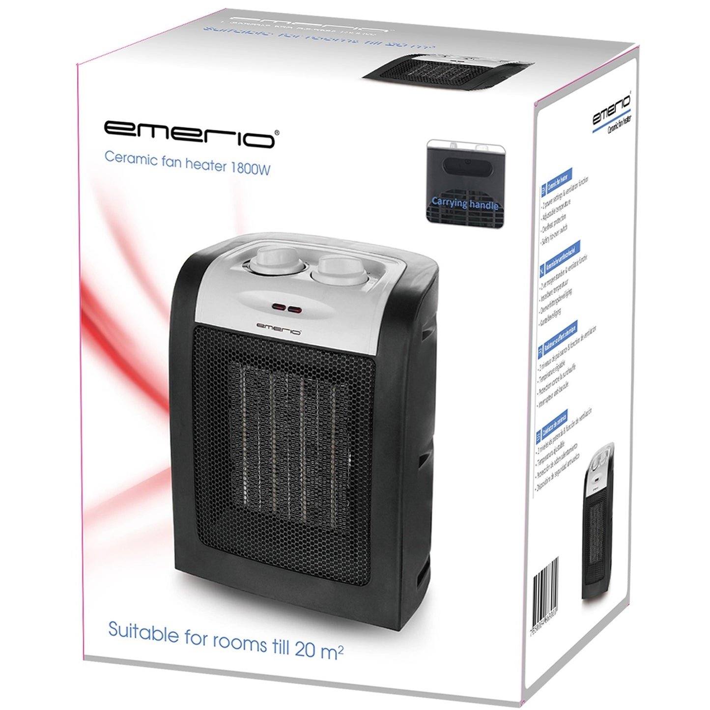 Heating fan 1800W Thermostat Ceramic Element