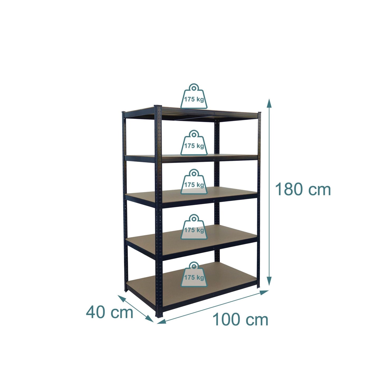 Heavy-Duty 5-Shelf Rack for Garage or Pantry