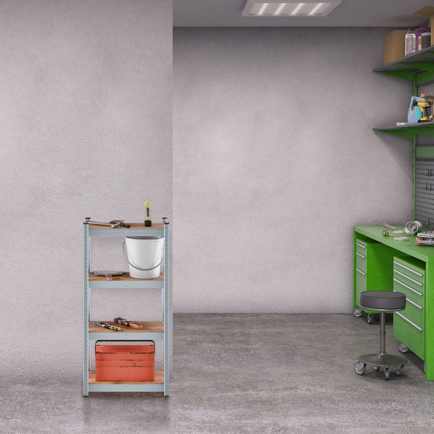 Heavy Duty Galvanised Metal Shelving Unit, Adjustable