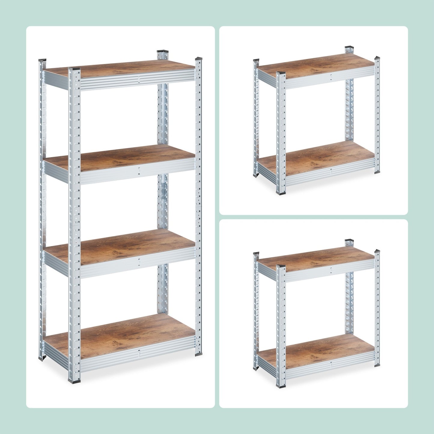 Heavy Duty Galvanised Metal Shelving Unit, Adjustable