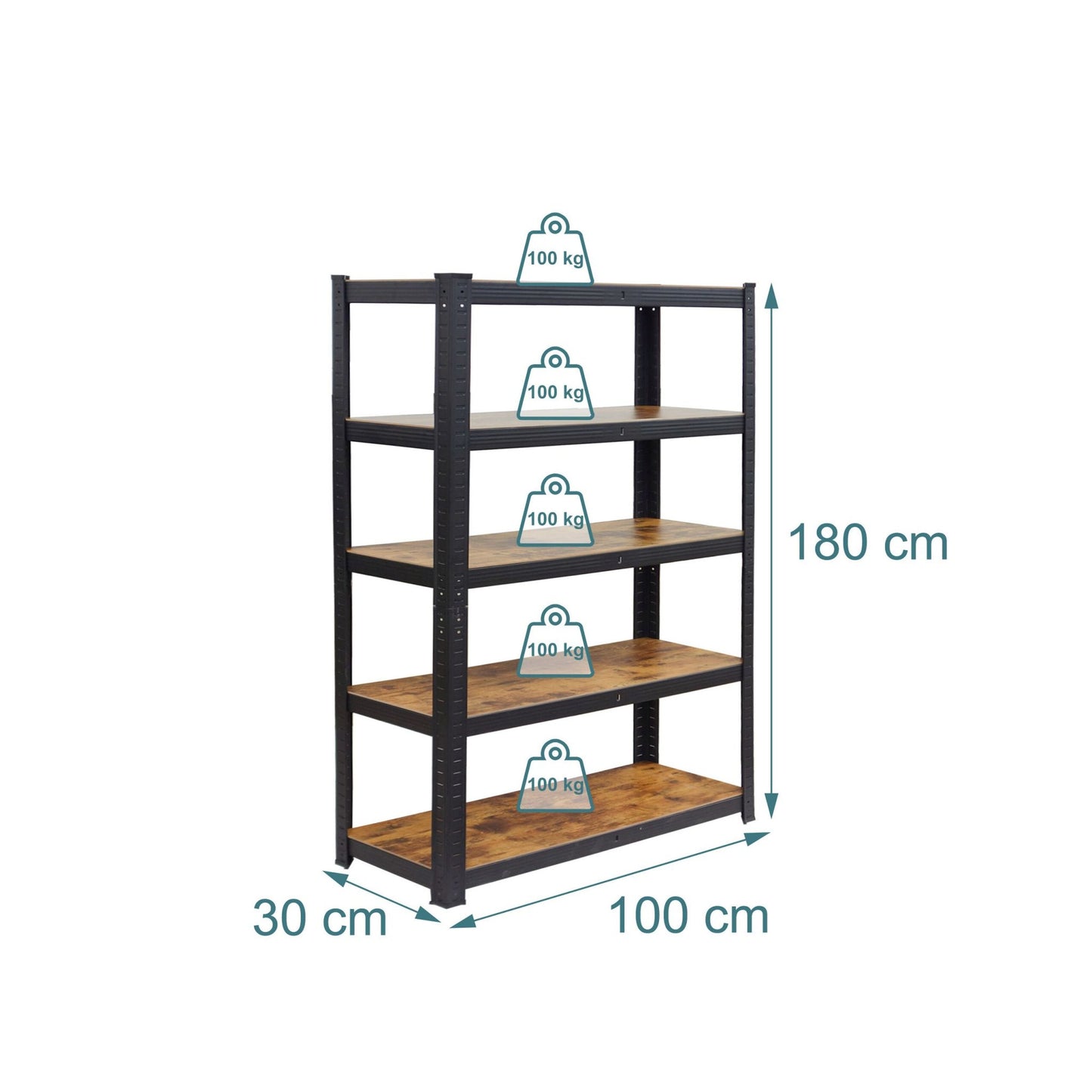 Heavy-Duty Metal Shelving Unit, 500kg Capacity