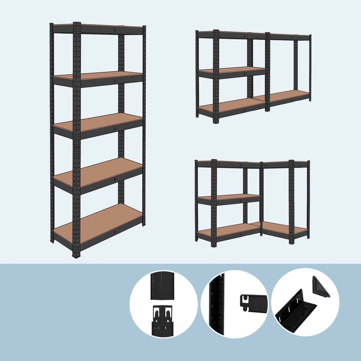 Heavy-Duty Metal Shelving Unit, 500kg Capacity