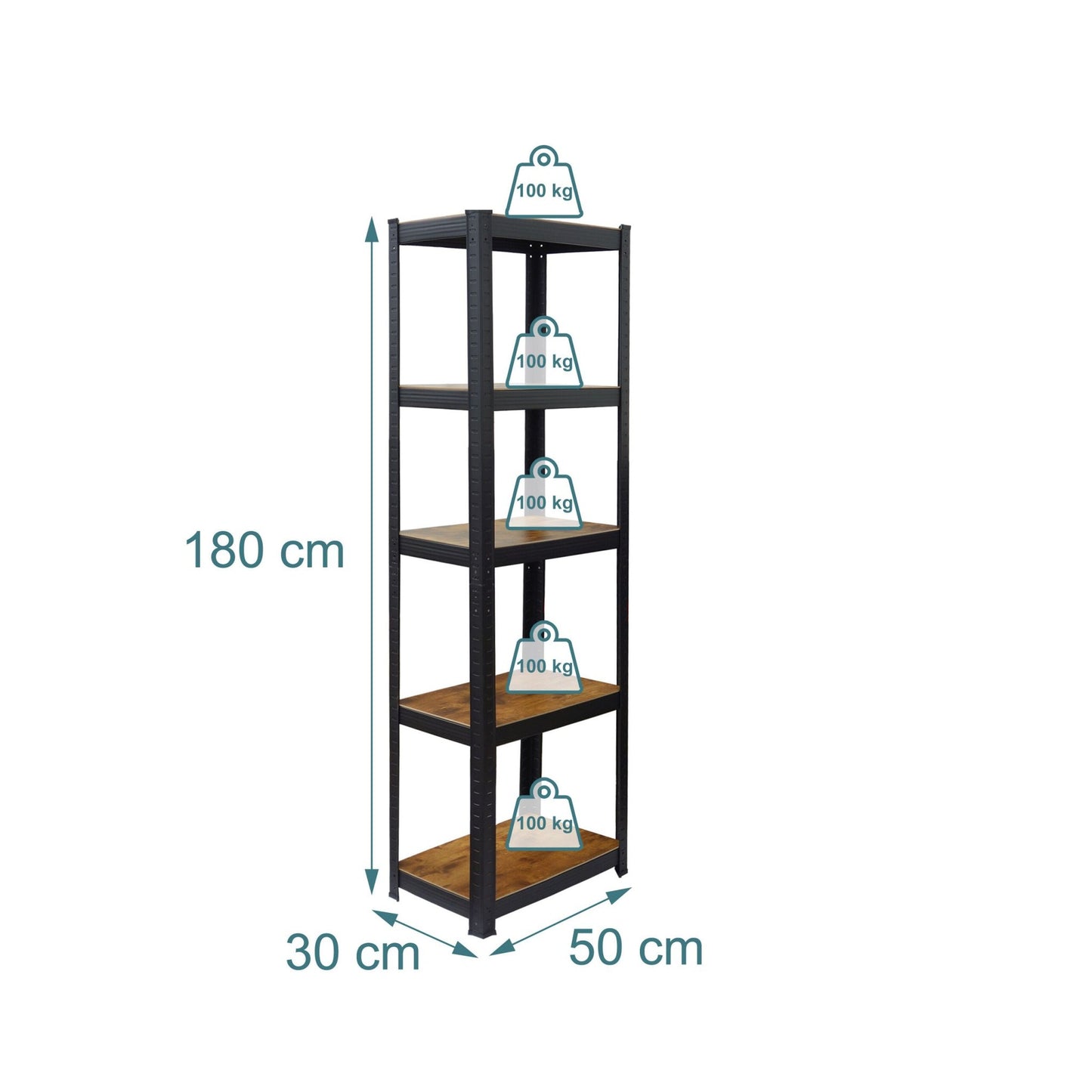 Heavy-Duty Metal Shelving Unit, 500 kg Capacity