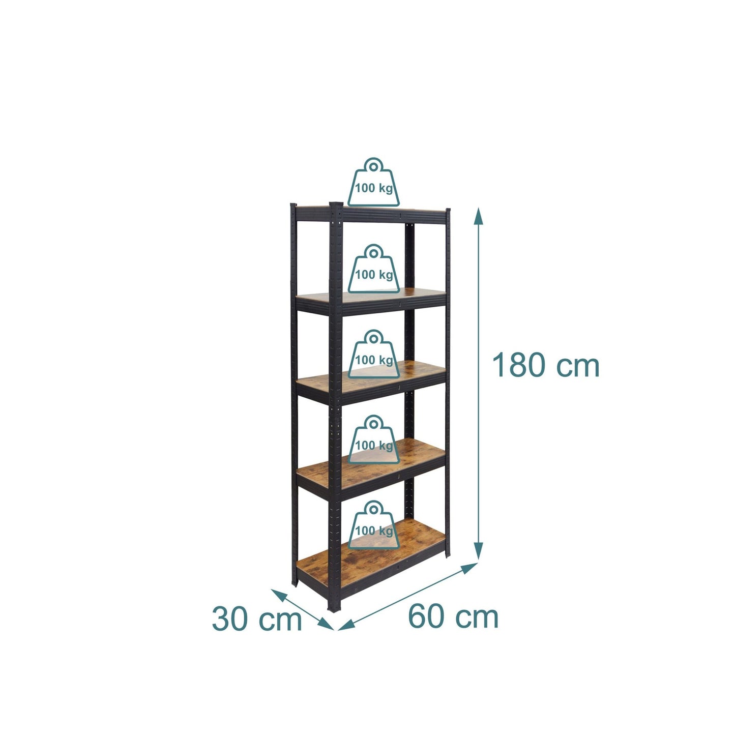 Heavy-Duty Metal Shelving Unit, 500 kg Capacity