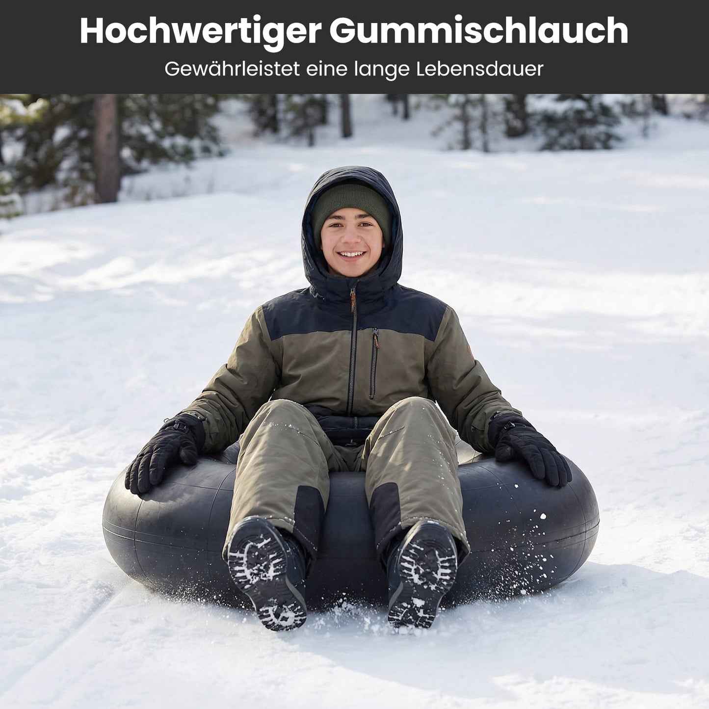 Heavy-Duty Rubber Snow & River Tube, 93 cm Diameter