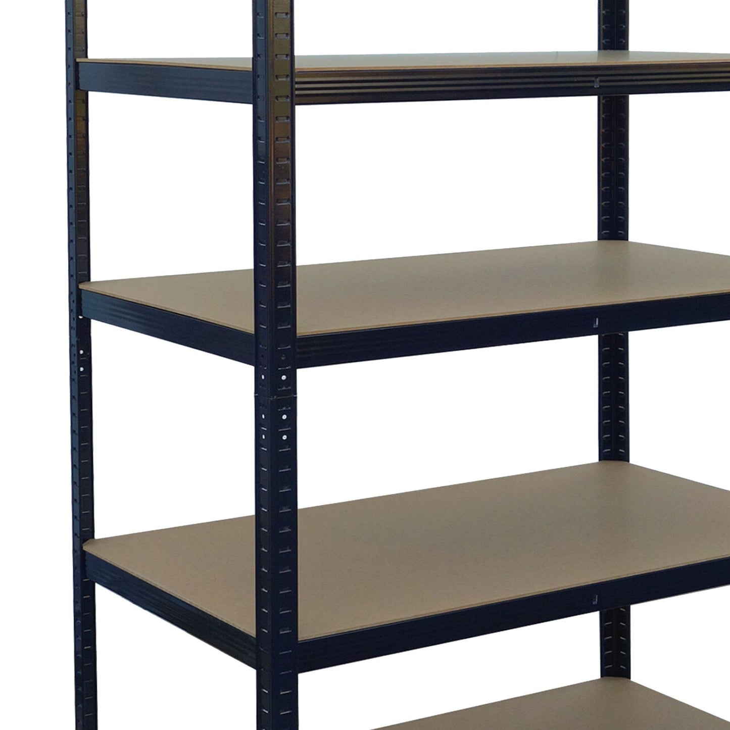 Heavy-Duty Steel Rack, 5 Adjustable Shelves, Black