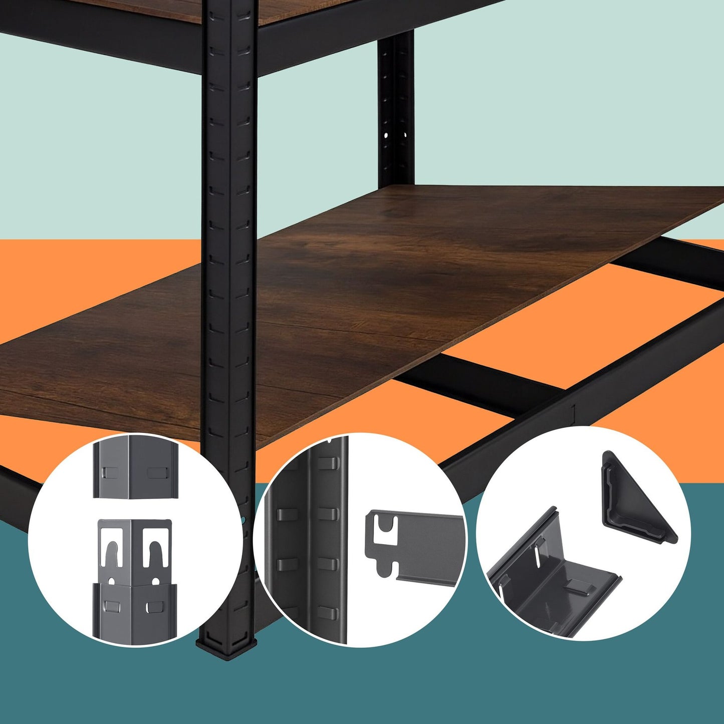 Heavy-Duty Steel Shelving Unit, 168x80x40 cm, 5 Shelves