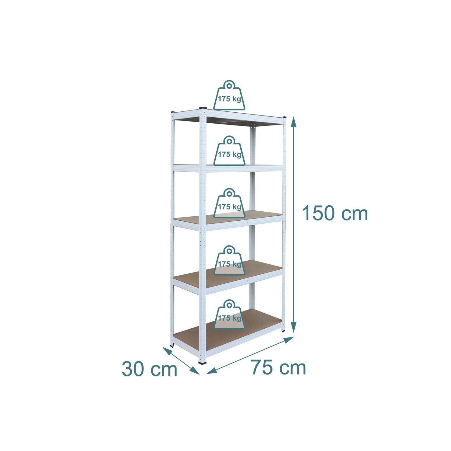 Heavy-Duty Steel Shelving Unit, 5 Adjustable Tiers