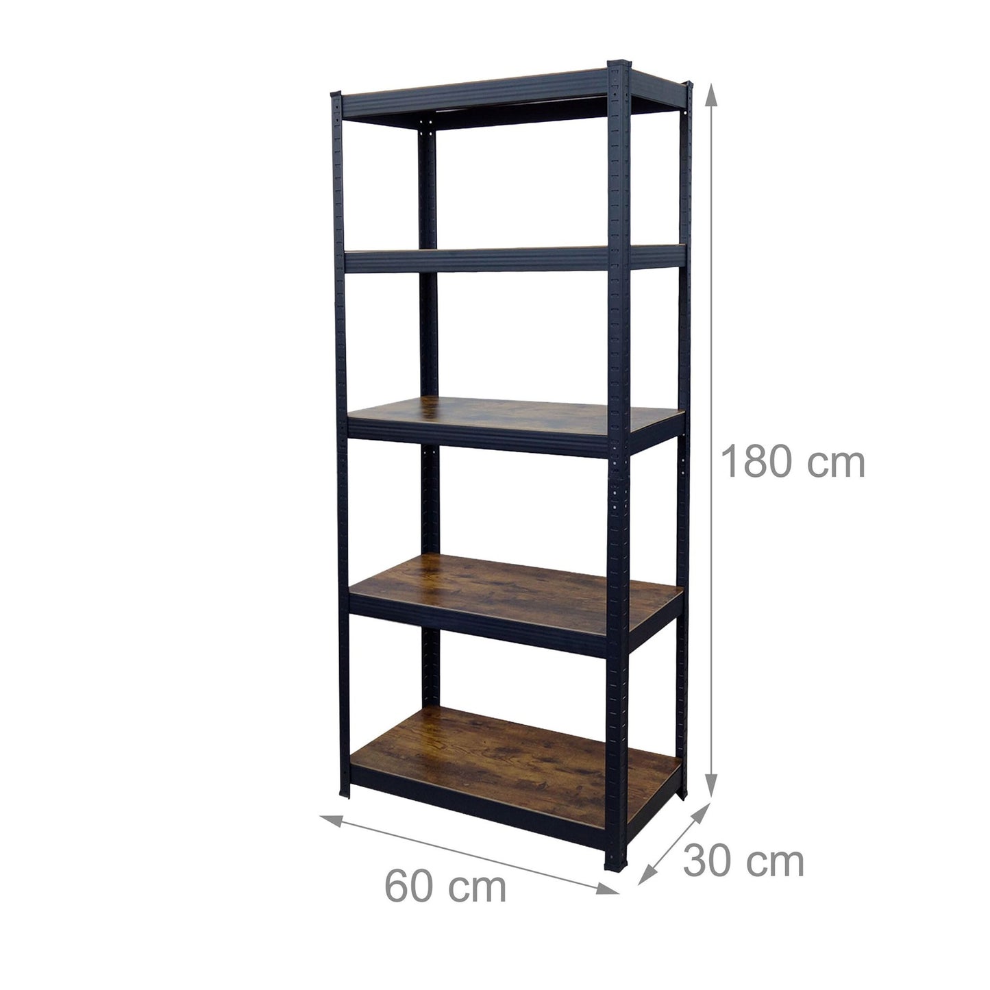 Heavy-Duty Steel Shelving Unit, Adjustable, 180x60x30 cm