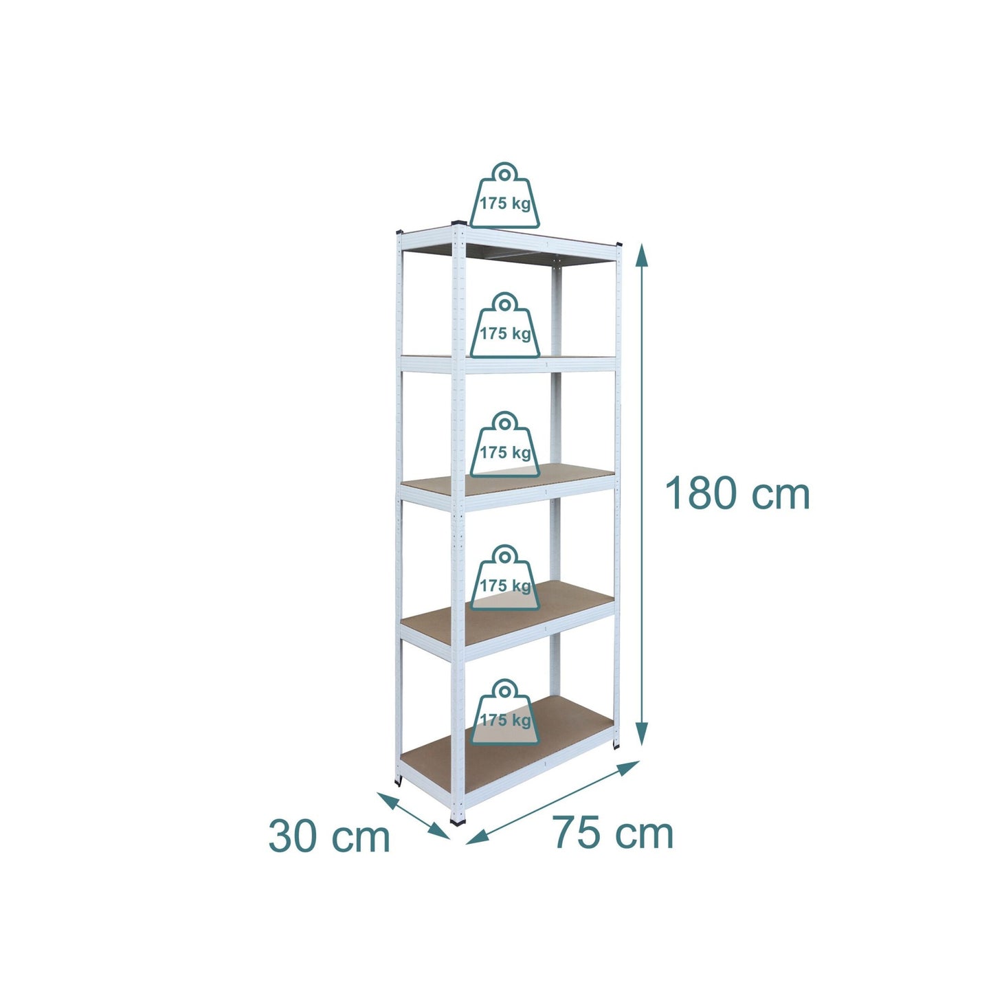 Heavy-Duty Steel Storage Rack, 5 Adjustable Shelves