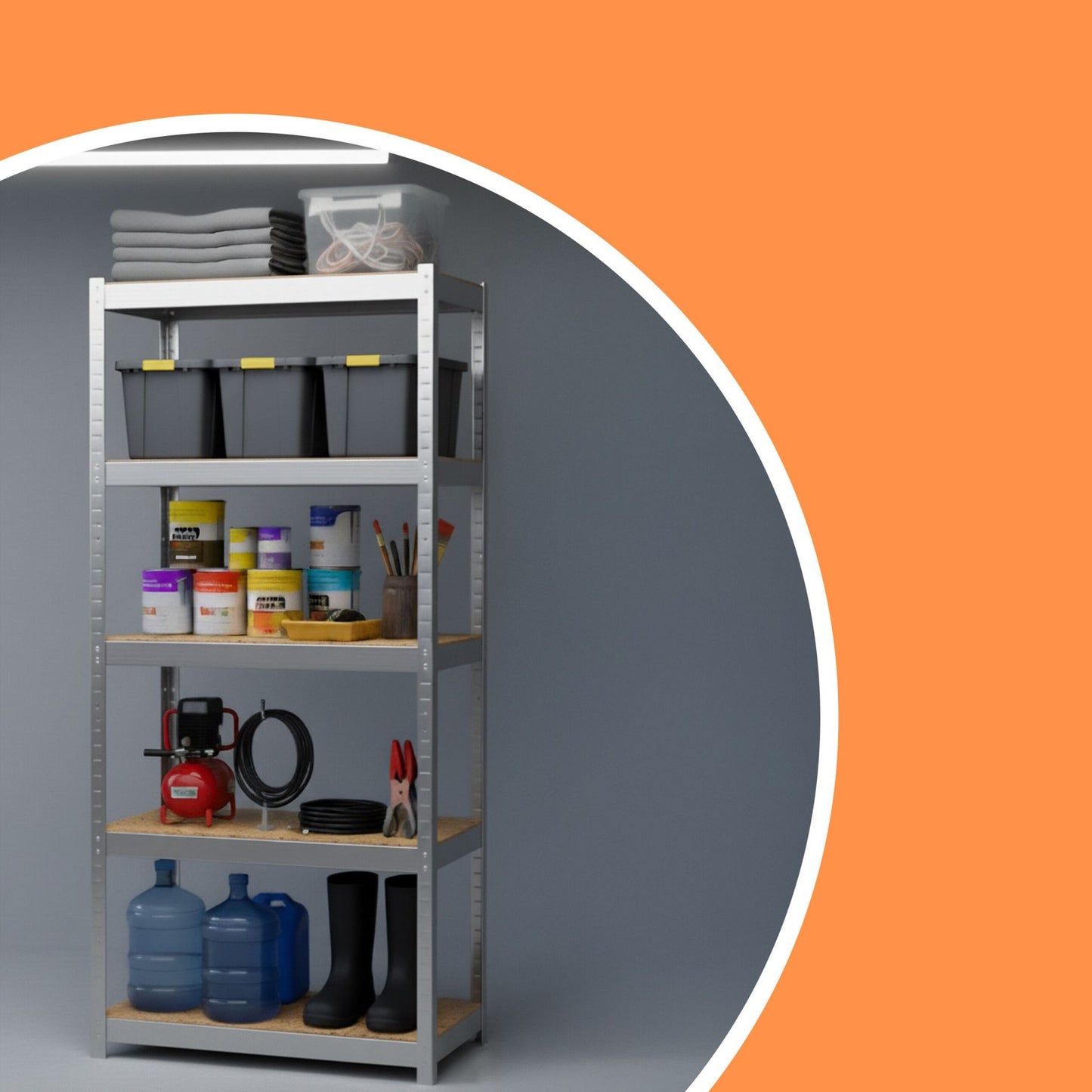 Heavy-Duty Steel Storage Shelf, Adjustable, 180x100x60 cm