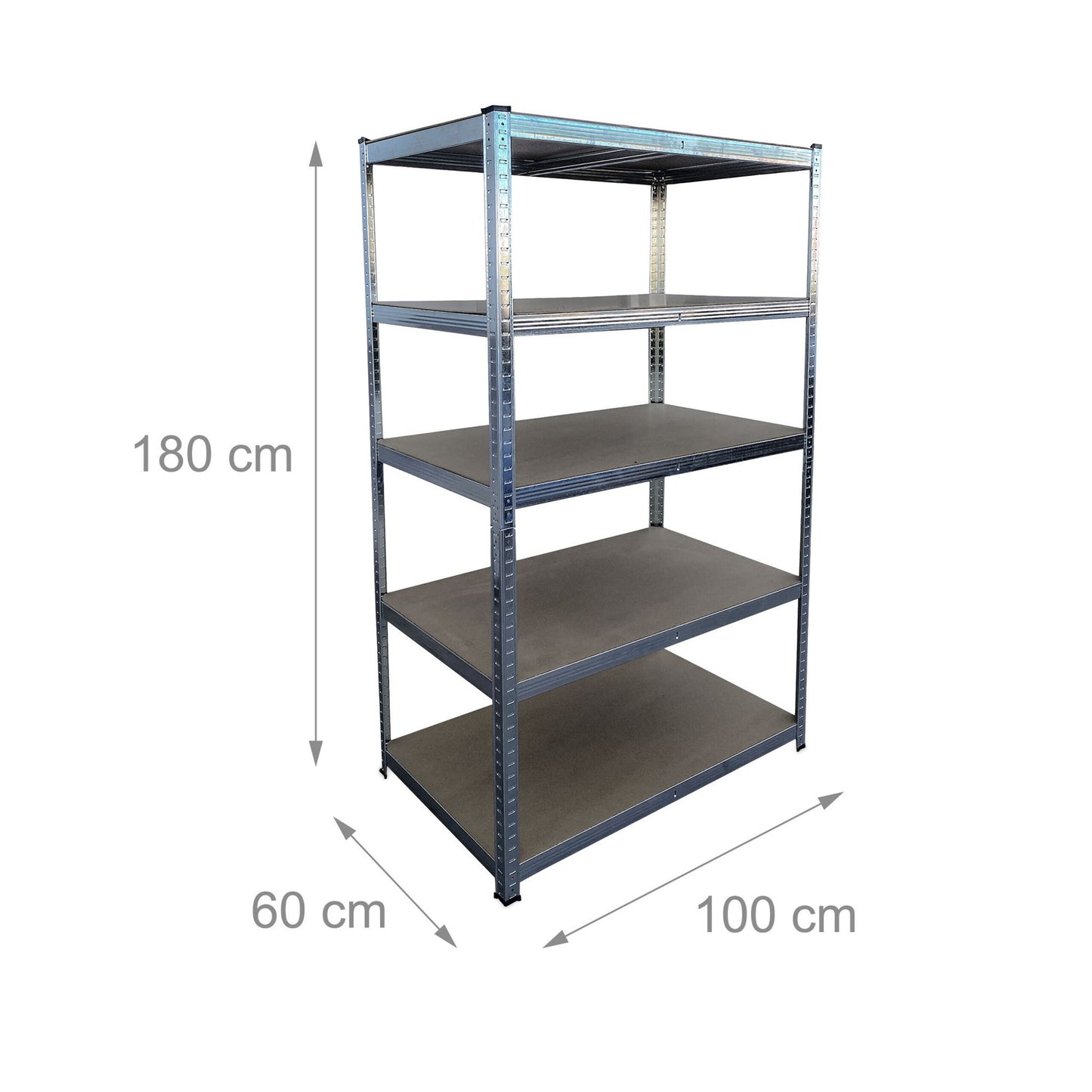 Heavy-Duty Steel Storage Shelf, Adjustable, 180x100x60 cm