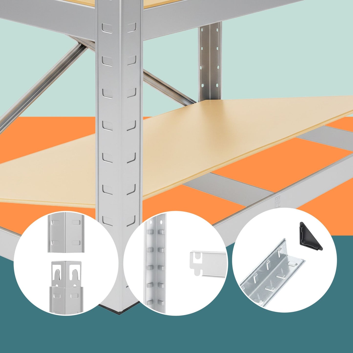 Heavy-Duty Steel Storage Shelf, Adjustable, 180x100x60 cm