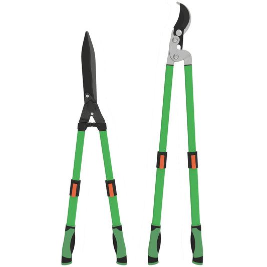 Hedge trimmer set 2-piece garden shears blade length 90 cm pruning shears with metal blades, extendable handle