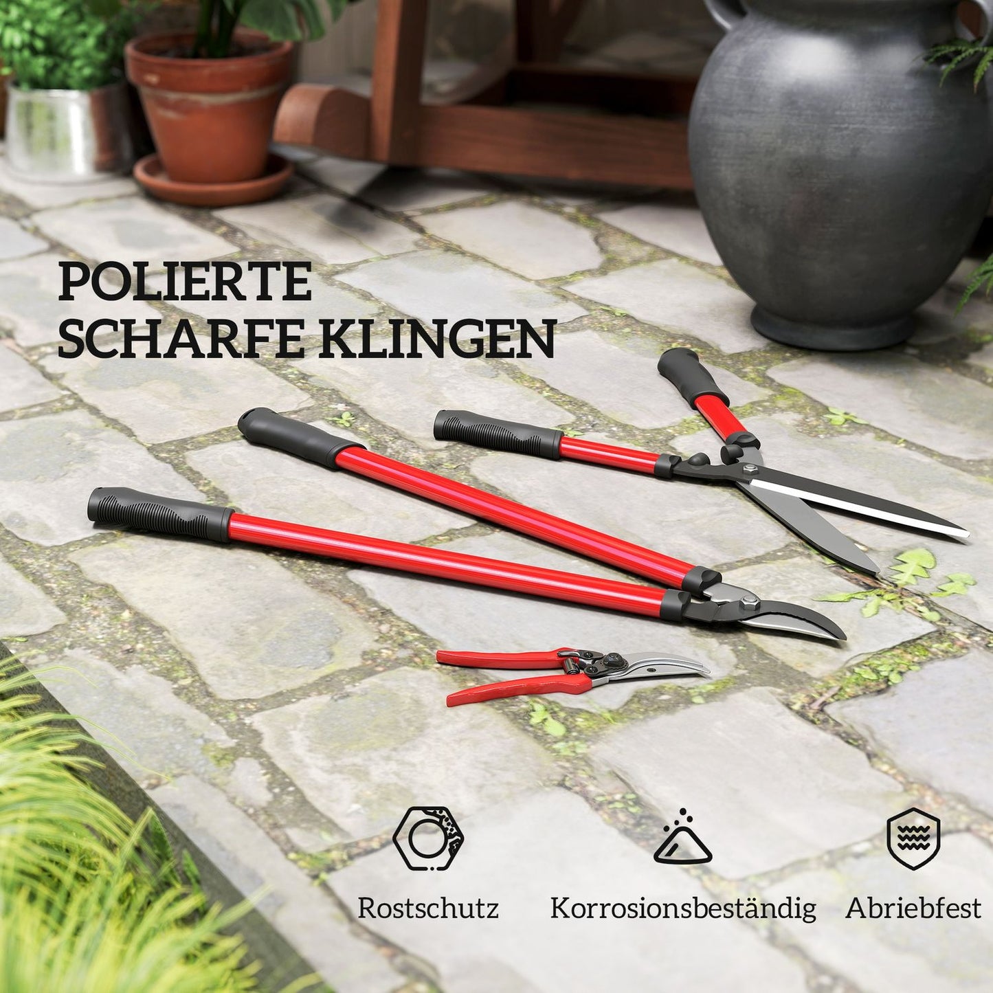 3-Piece Garden Tool Set with Rust-Resistant Blades