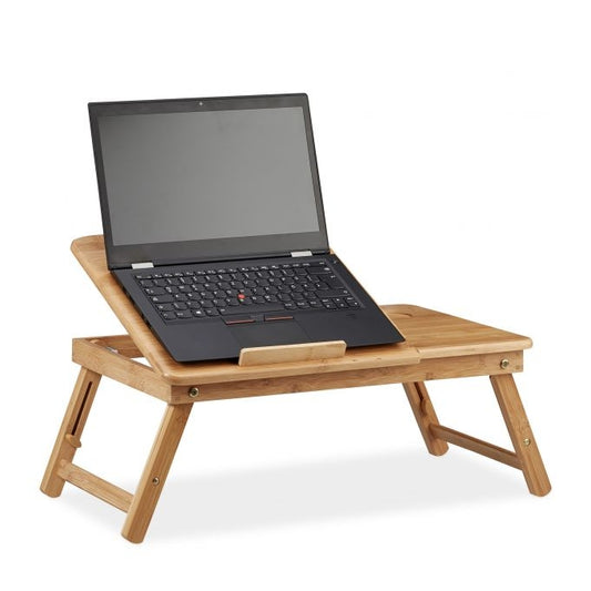 Height adjustable bamboo laptop stand