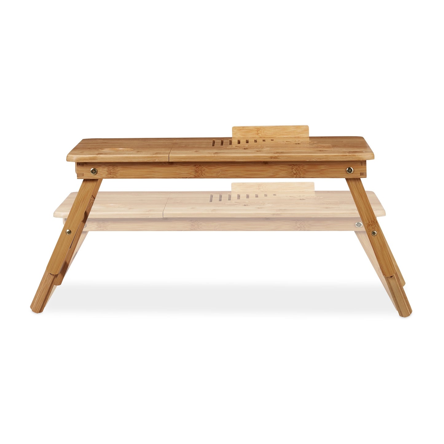 Height adjustable bamboo laptop stand