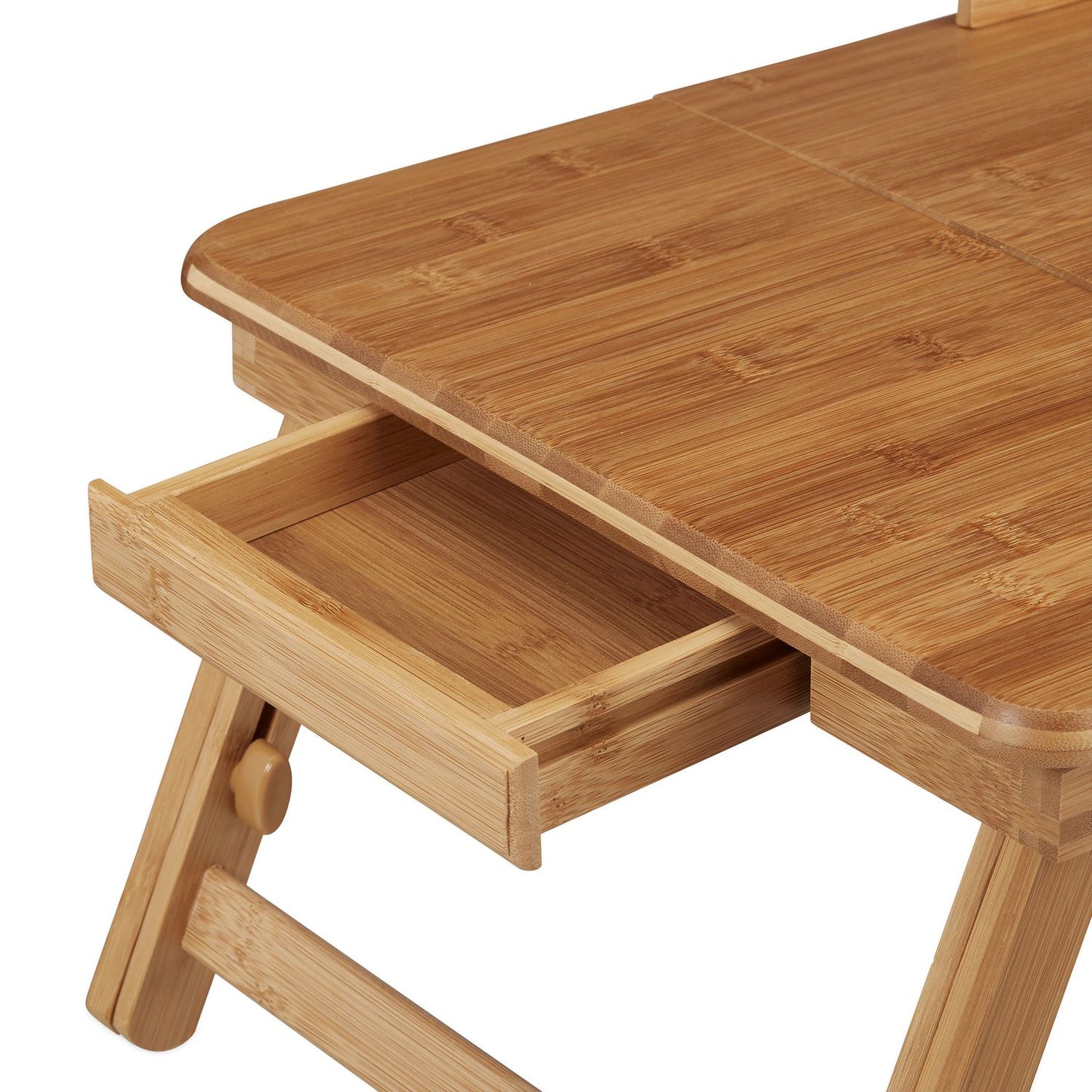 Height adjustable bamboo laptop stand