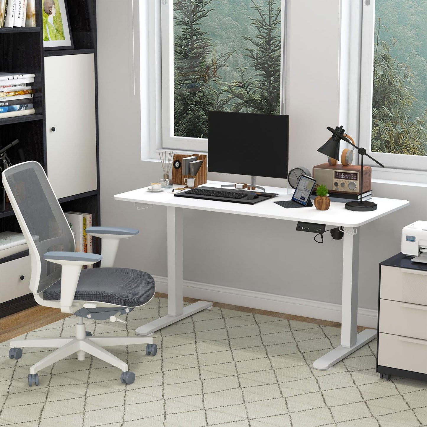 Electric height-adjustable desk with memory and anti-collision